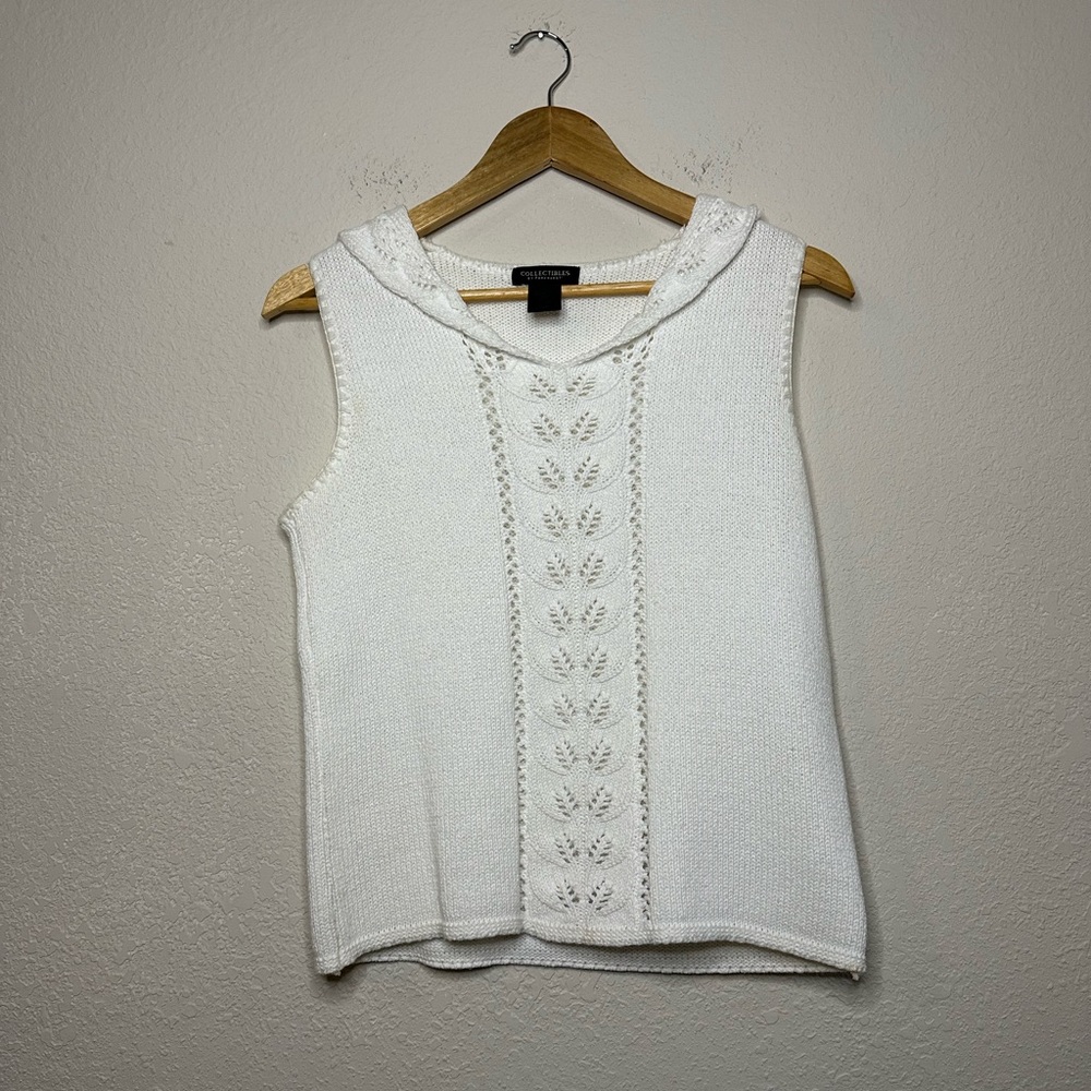 Vintage Collectibles by Parkhurst White Sweater Vest Size Small